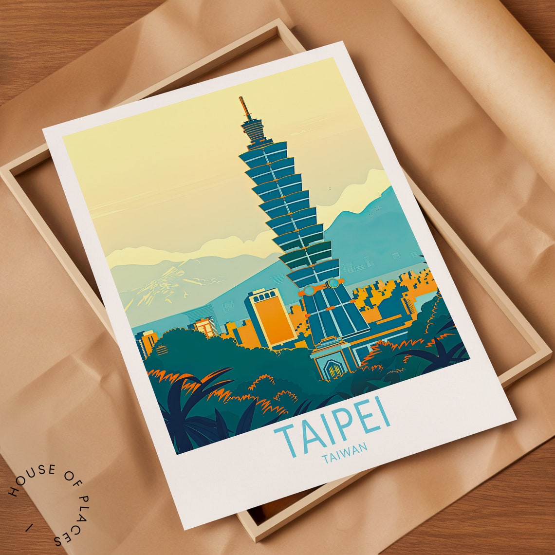 Taipei Taiwan Travel Poster Taiwan Wall Art Japan City Poster Taipei Taiwan Wall Decor Custom City Travel Poster - Image 2