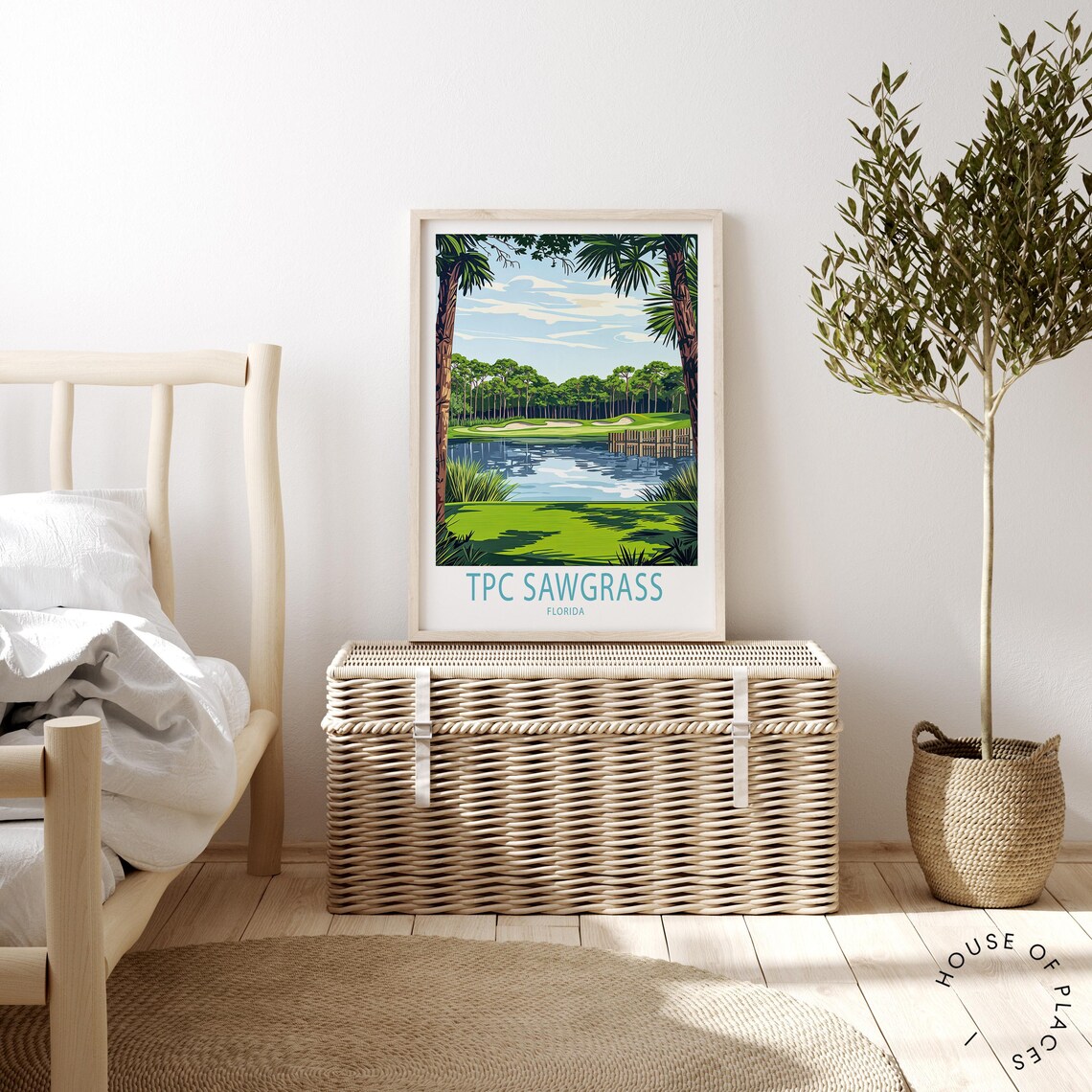 TPC Sawgrass Florida Golf Course Lake Palms Fairway Art Poster - Image 2