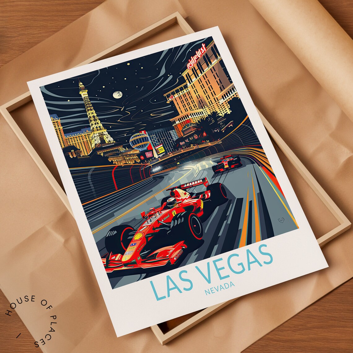 Las Vegas Travel Poster Nevada Travel Wall Art Las Vegas Nevada Print Custom City Travel Poster Birthday Present Home Decor - Image 2