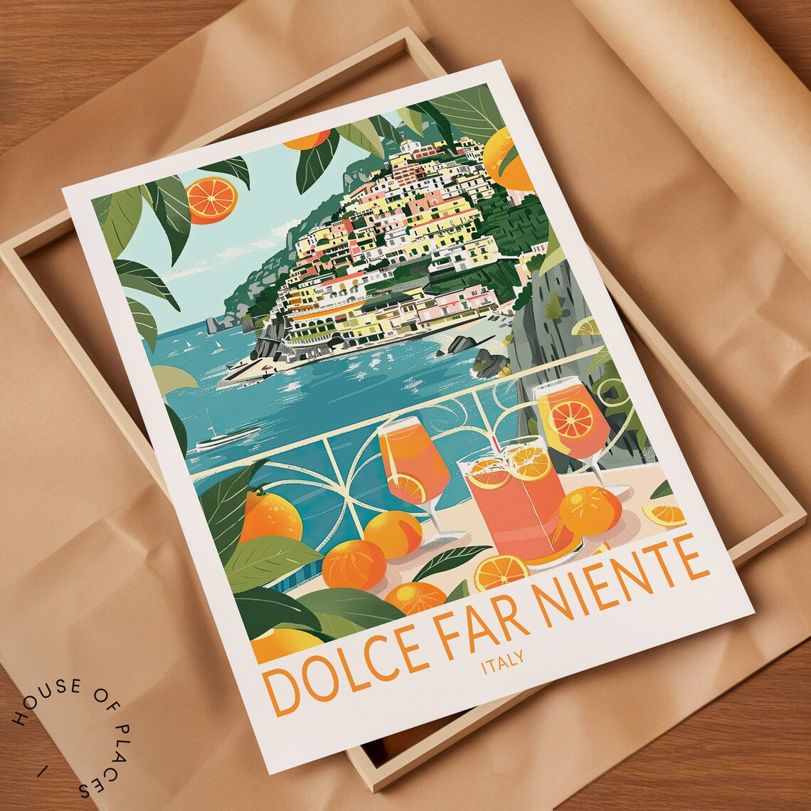 Dolce Far Niente Italy Coastal Town Aperitivo Sunset Travel Poster - Image 2