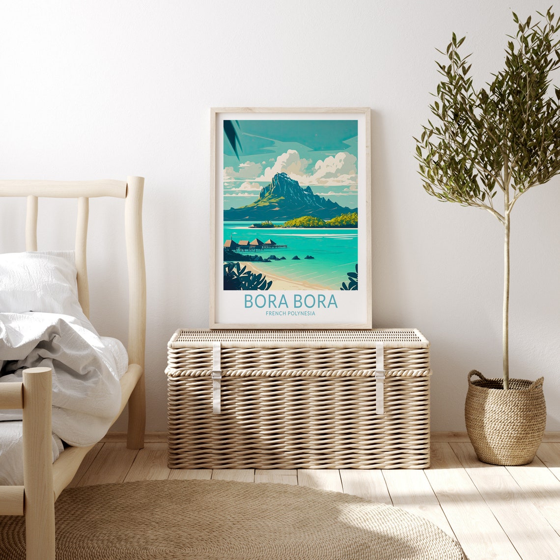 Bora Bora French Polynesia Overwater Bungalows Travel Poster - Image 3