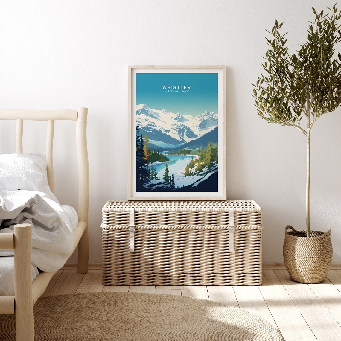 Whistler Canada Snowy Mountain Lake Winter Alpine Travel Poster - Image 3