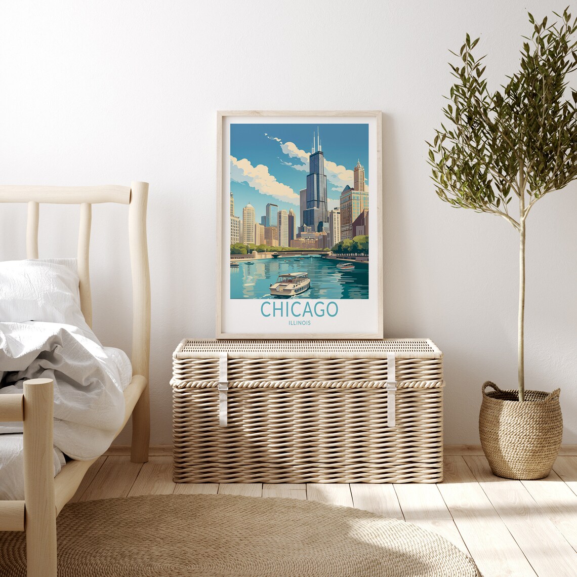 Chicago Travel Poster, Illinois City Wall Art - Image 3