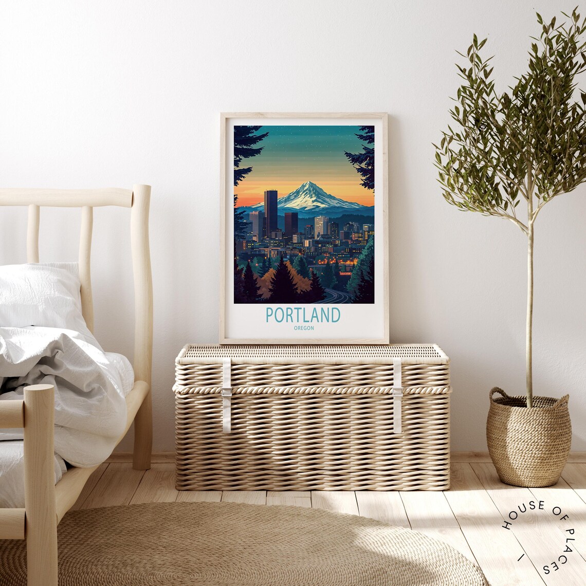 Portland Oregon Travel Poster, Personalised Art Print - Image 4