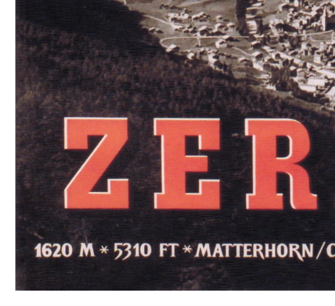 Zermatt Matterhorn Vintage Ski Poster Switzerland Alpine Photo Art - Image 2