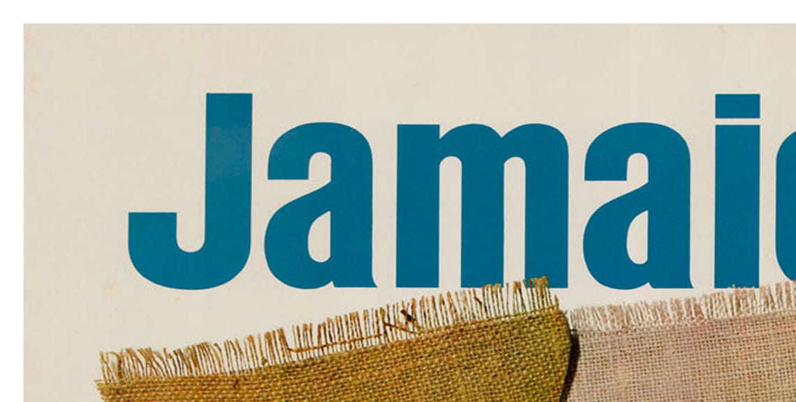 Jamaica Trans Canada Air Lines Banjo Drum Musicians Vintage Poster - Image 2