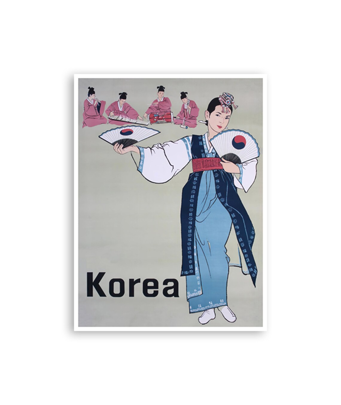 Korea Asia Travel Poster, South Korean Art Print