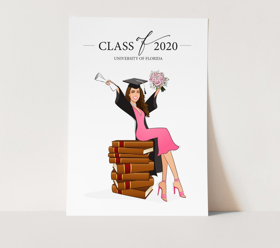 Class of 2020 University of Boston Graduate Portrait Art Print - Image 2