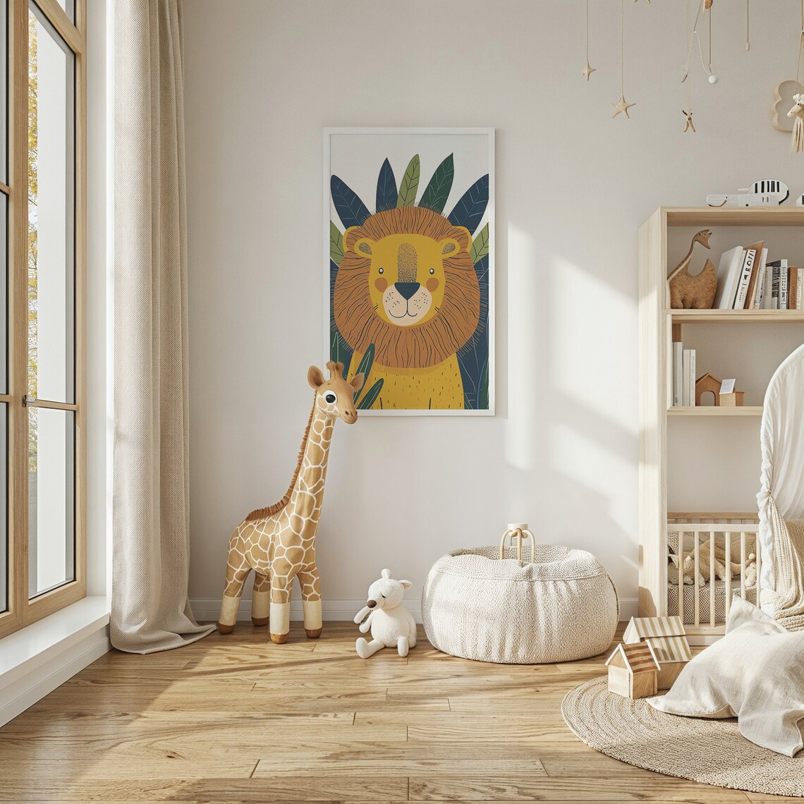 Lion Cub Nursery Safari Animal Art Print, Kids - Image 5