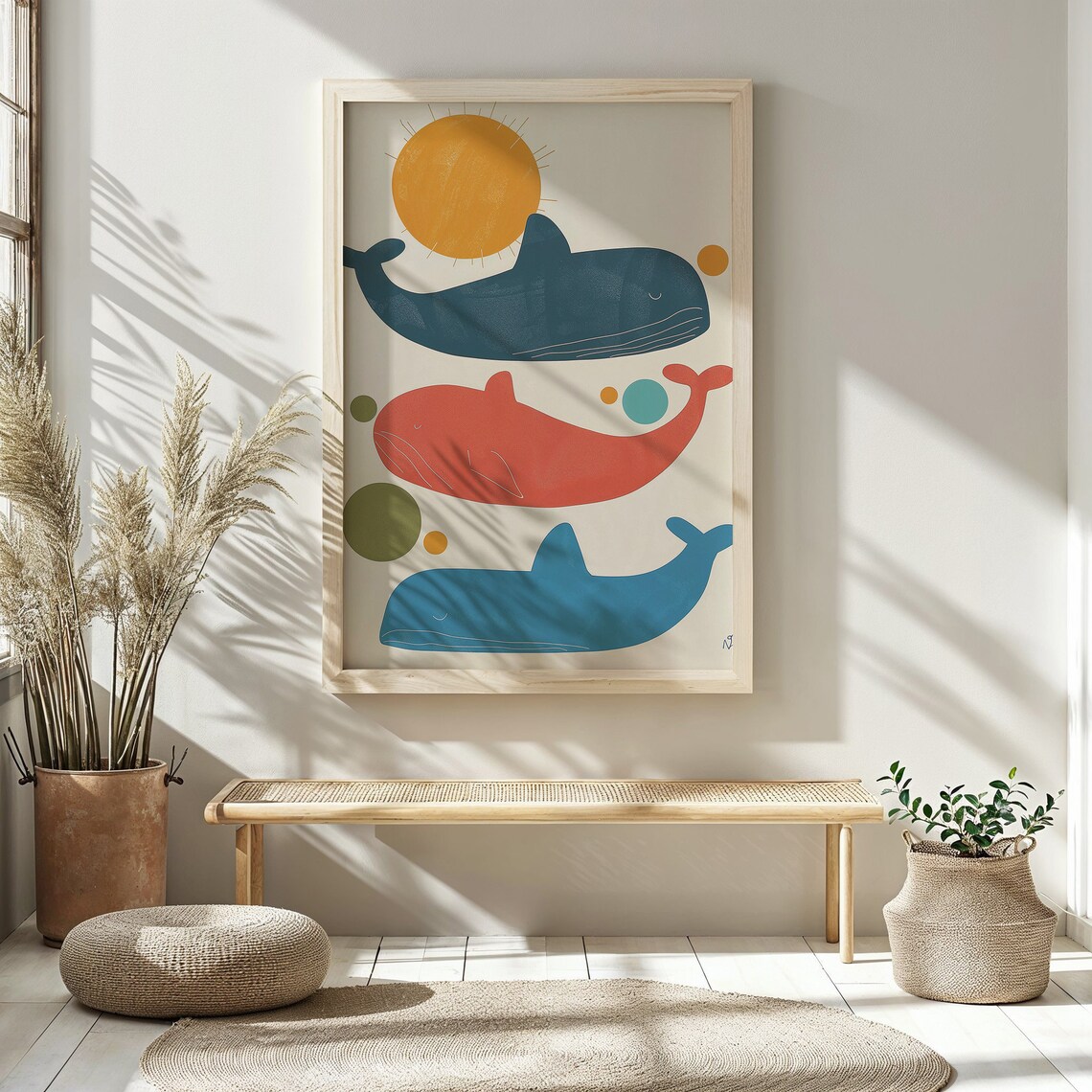 Whale Family Nursery Wall Art, Sea Life Poster - Image 2