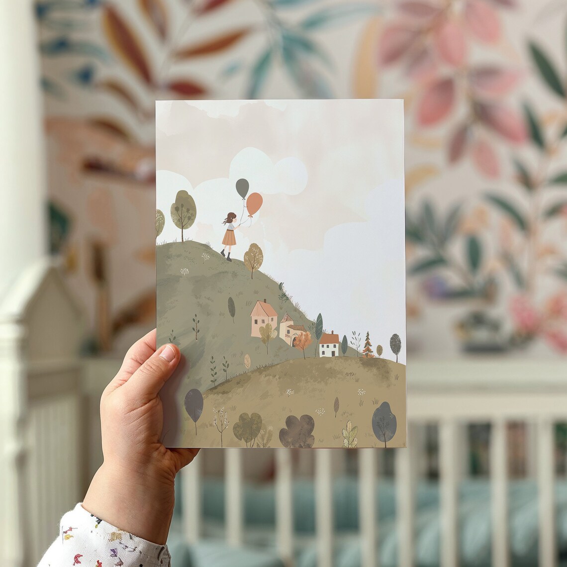 Girl With Balloons Nursery Poster, Kids Wall Art - Image 2