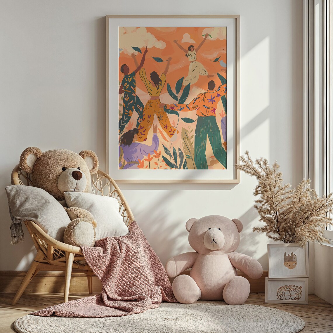Diverse Friendship Celebration, Nursery Wall Art Print - Image 2