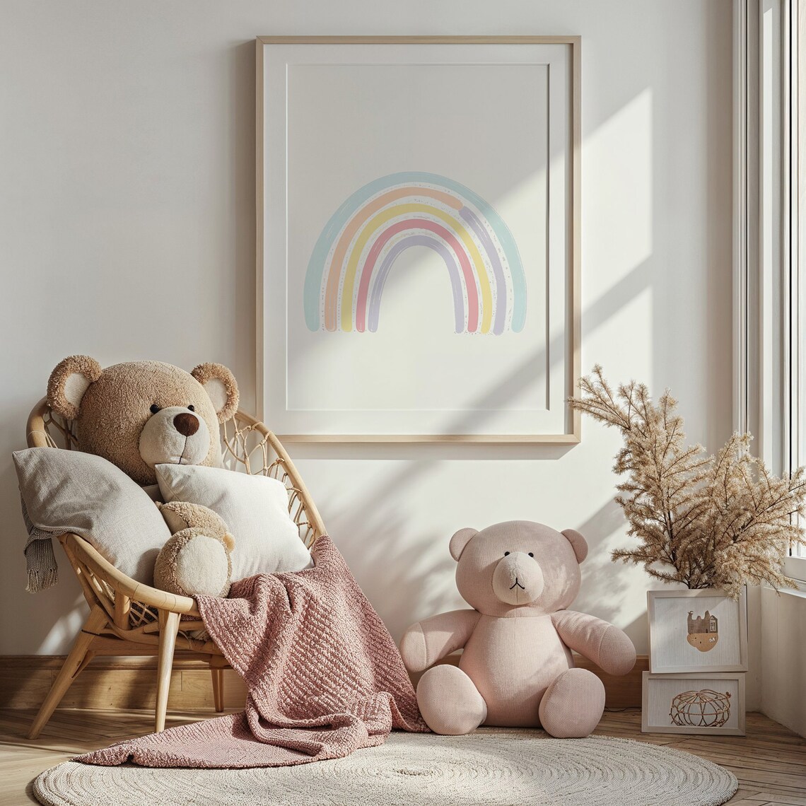 Pastel Rainbow Brushstroke Arch Nursery Kids Room Decor Poster - Image 4
