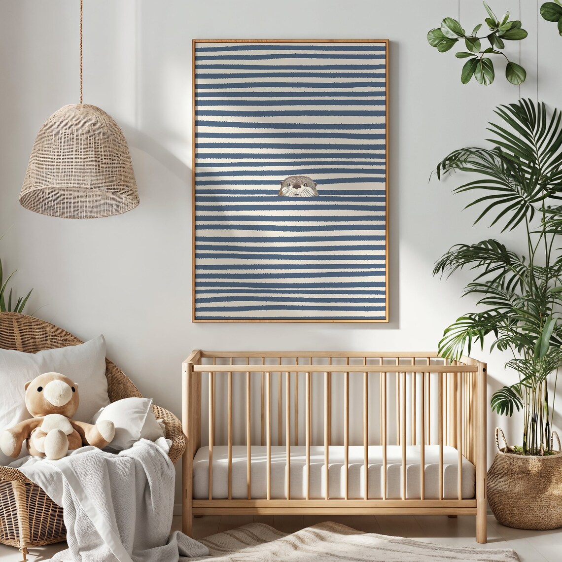 Peeking Otter Nursery Wall Art, Nautical Animal Print - Image 3