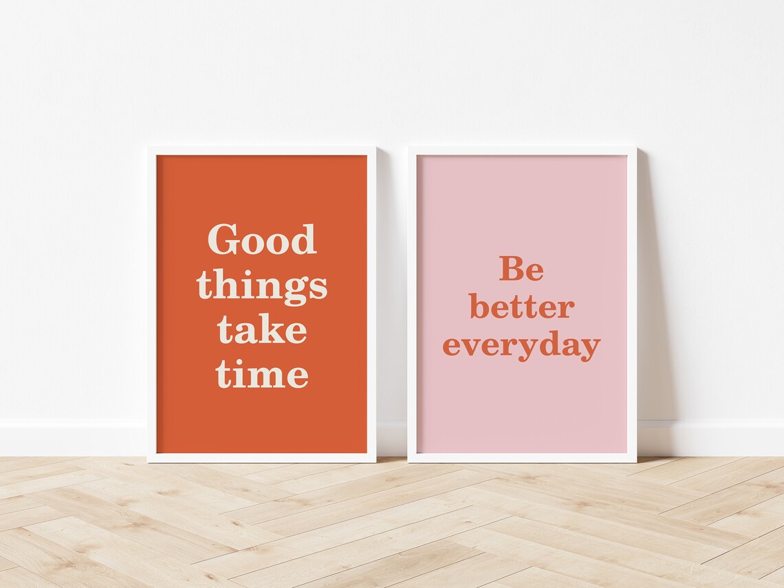 Be Better Everyday Pink Motivational Quote Minimalist Affirmation Poster - Image 2