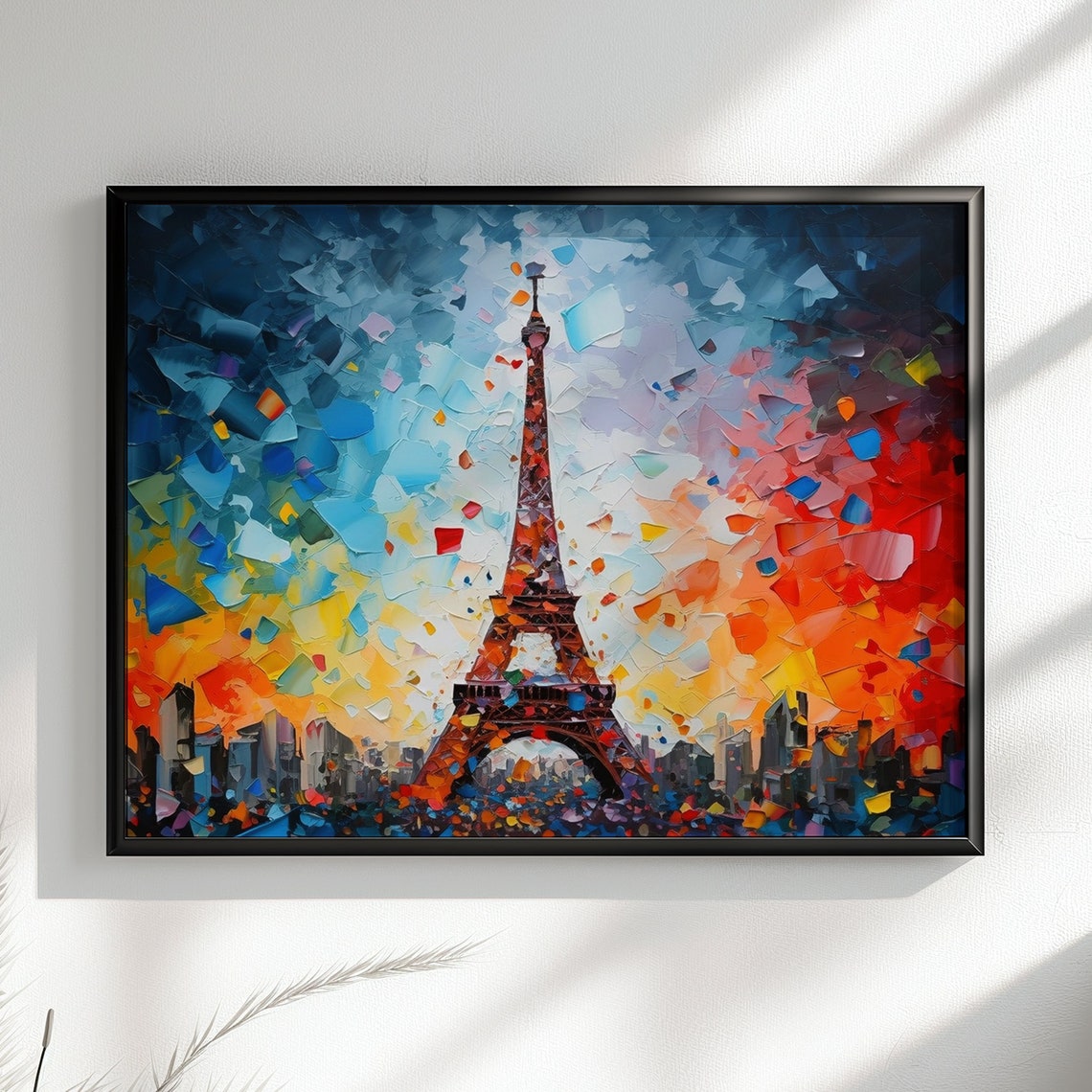 Eiffel Tower Mosaic Tile Style Colorful Paris Street Art Poster