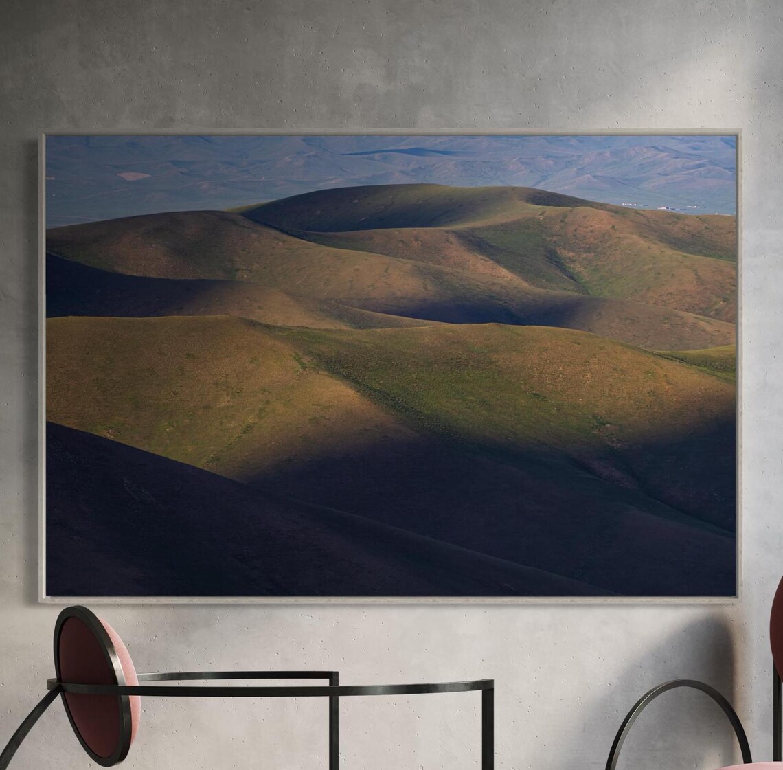 Rolling Green Hills of Mongolia Steppe Landscape Photography Poster