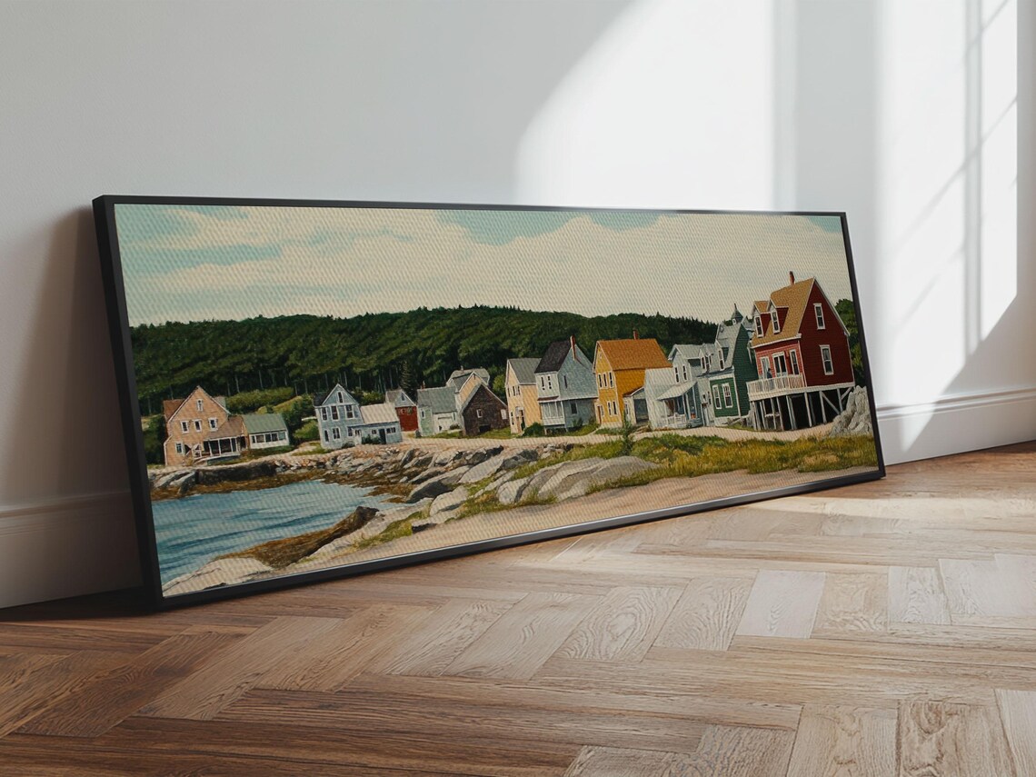 Maine Panoramic Seascape Art Print, Nautical Landscape - Image 6