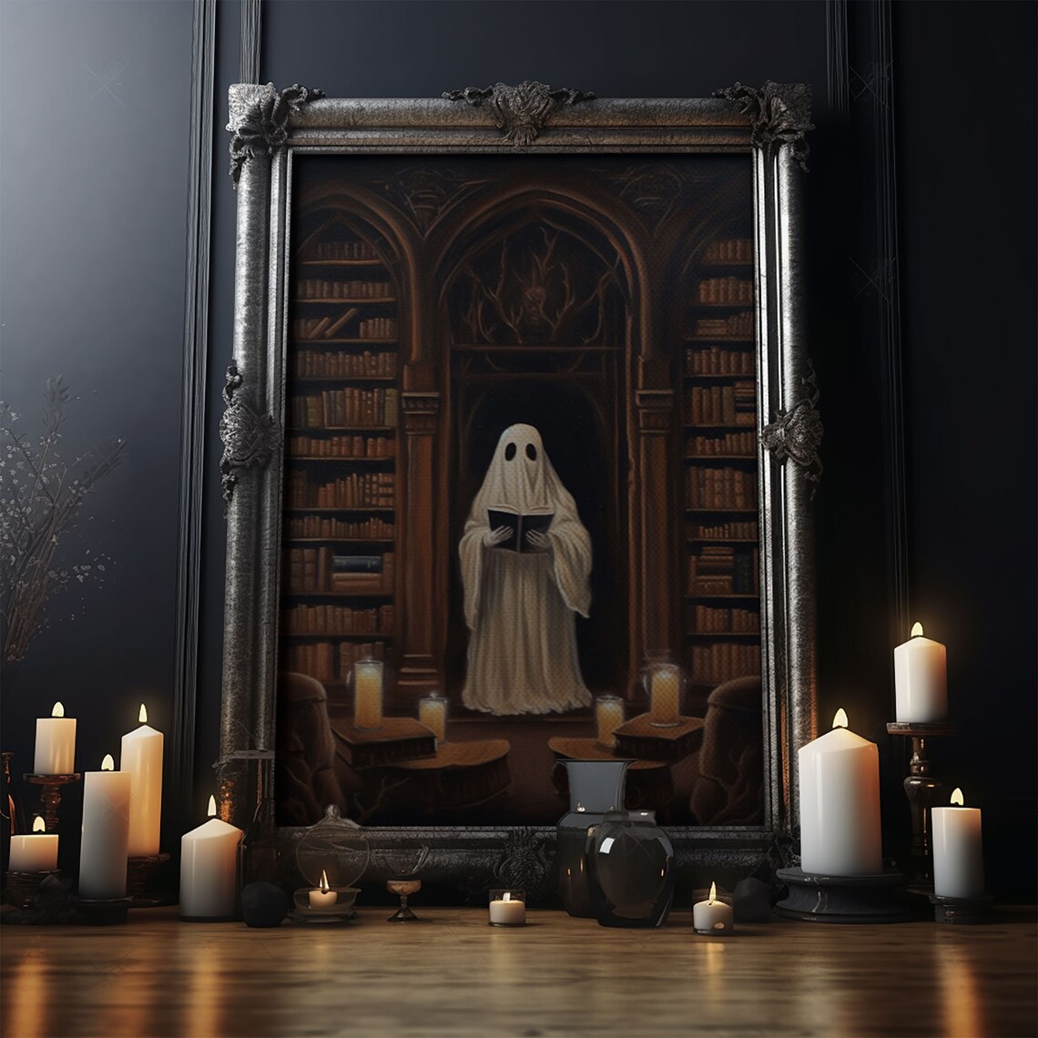 The Ghost Of The Library, Halloween Ghost Art - Image 3