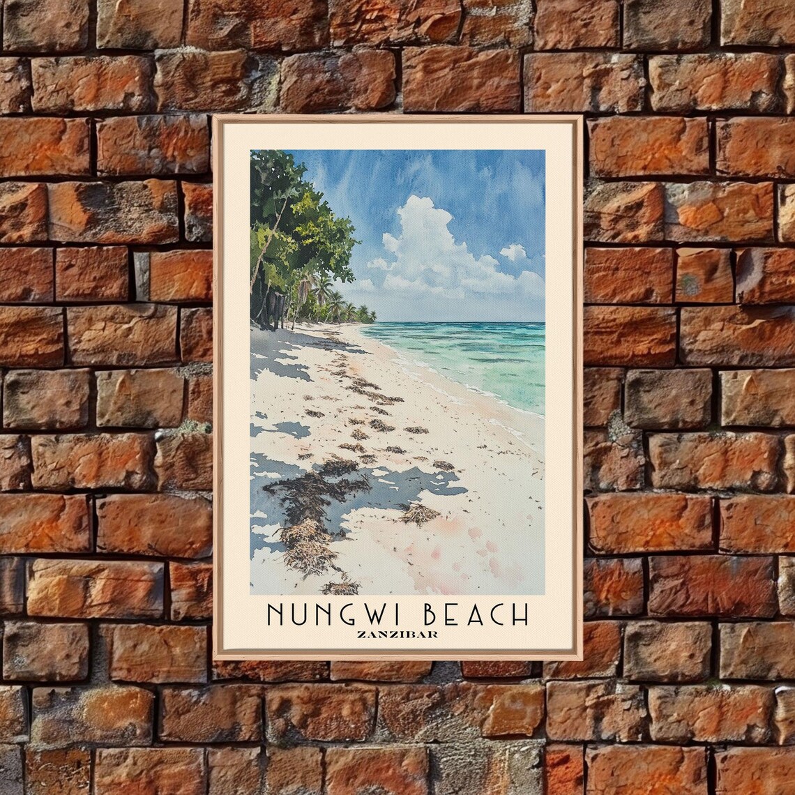 Nungwi Beach Zanzibar White Sand Palm Shore Turquoise Sea Poster - Image 4