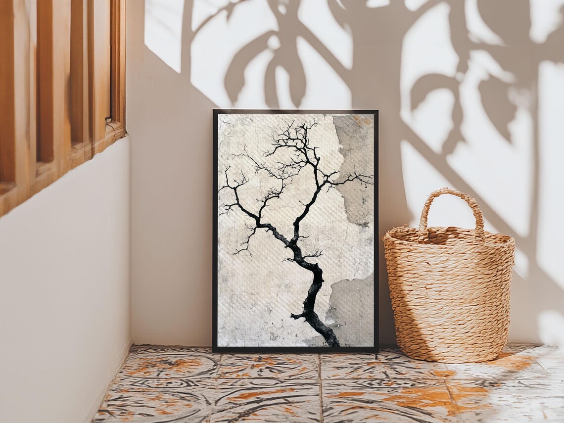 Double Exposure Tree Optical Illusion, Wabi Sabi Art Print - Image 3