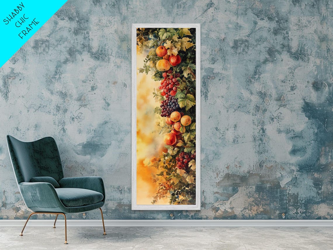 Hanging Fruit Garland Watercolor Grapes Apple Art Decor Poster - Image 6