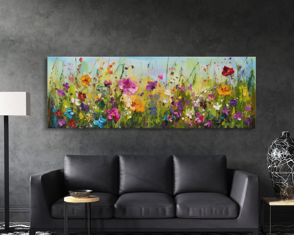 Flower Painting Boho Art Print, Modern Bedroom Decor - Image 2