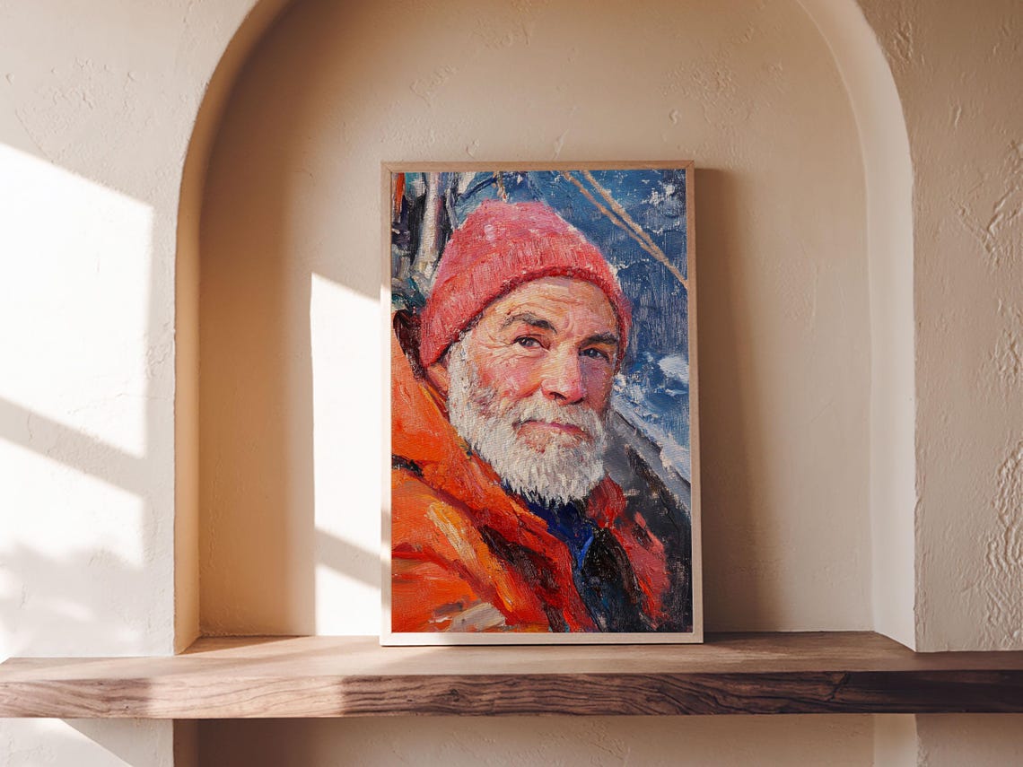 Fisherman Painting Print Fisher Decor Fisherman Wall Art Oil Painting Of A Fisherman Print Alaskan Wall Art Nuevart - Image 2