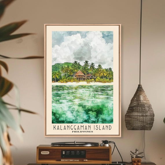 Kalanggaman Island Philippines Watercolor Print Vacation Gift Philippines Wall Art Vacation Wall Art Vacatation Beach Decor Beach Art