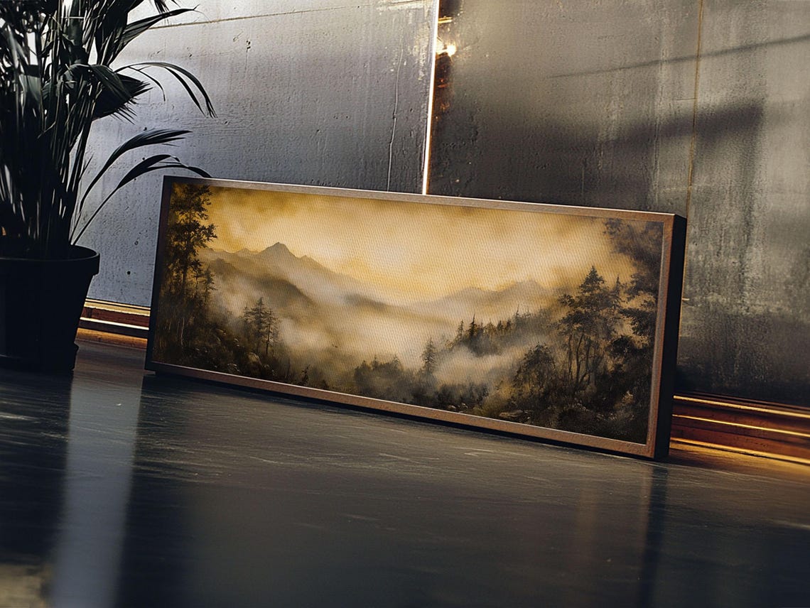 Fog Over Blue Ridge Mountains Golden Valley Panoramic Poster Art - Image 4