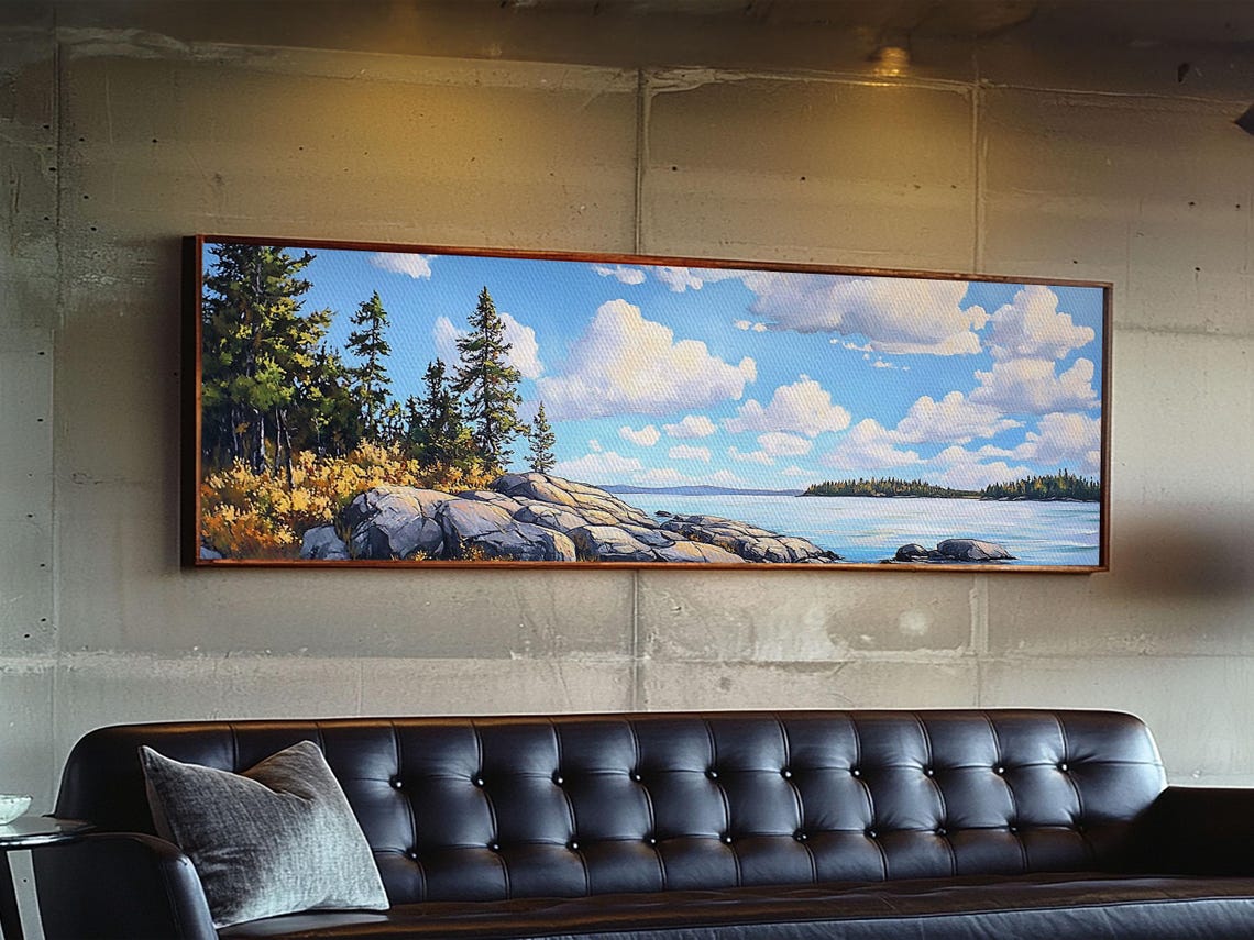 Acadia National Park Rocky Coast Pine Trees Ocean Panorama Poster - Image 4
