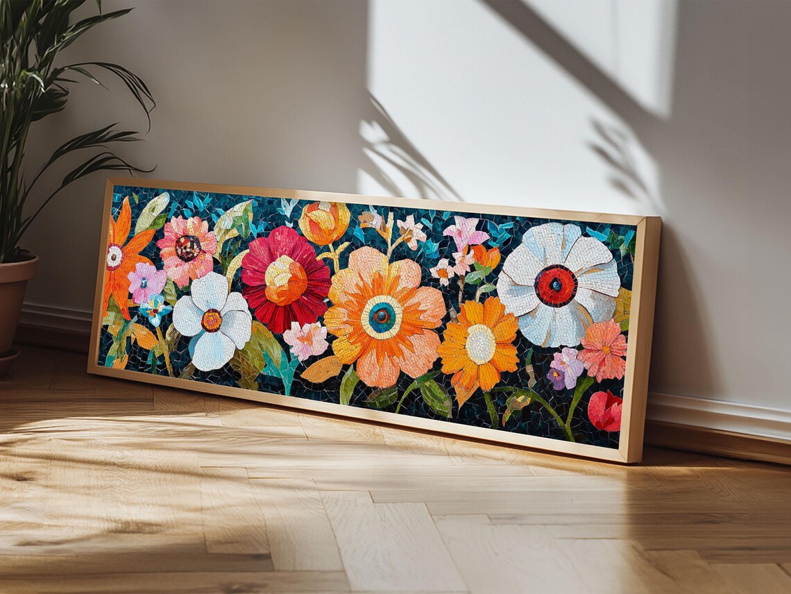 Floral Mosaic Botanical Art Print, Cottagecore - Image 6