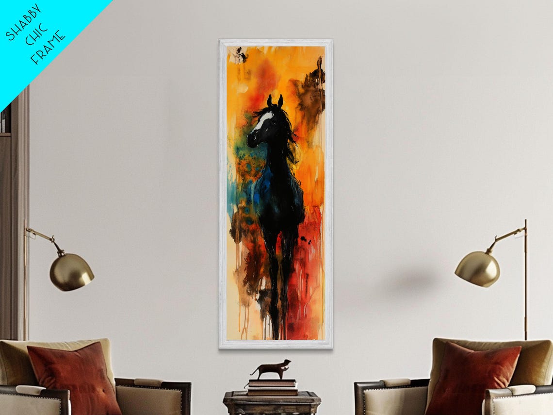 Black Horse Silhouette Vibrant Watercolor Southwest Decor Poster - Image 6