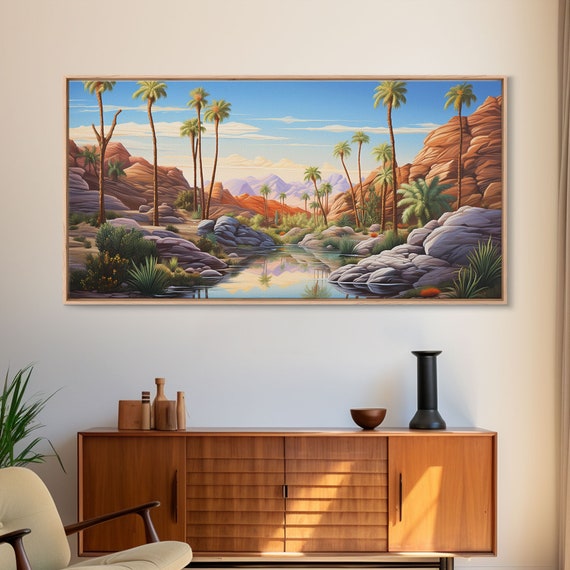 Palm Tree Wall Art Desert Landscape Desert Wall Art Panoramic Art Wall Art Art Landscape Art Nature Wall Art Housewarming Gift