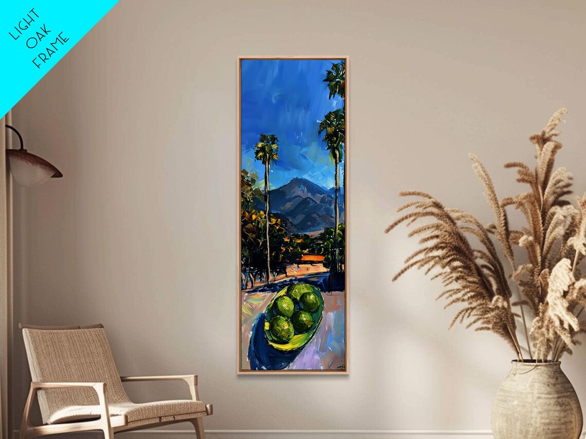 California Palm Trees Dusk Mountain Citrus Bowl Still Life Art Poster - Image 5