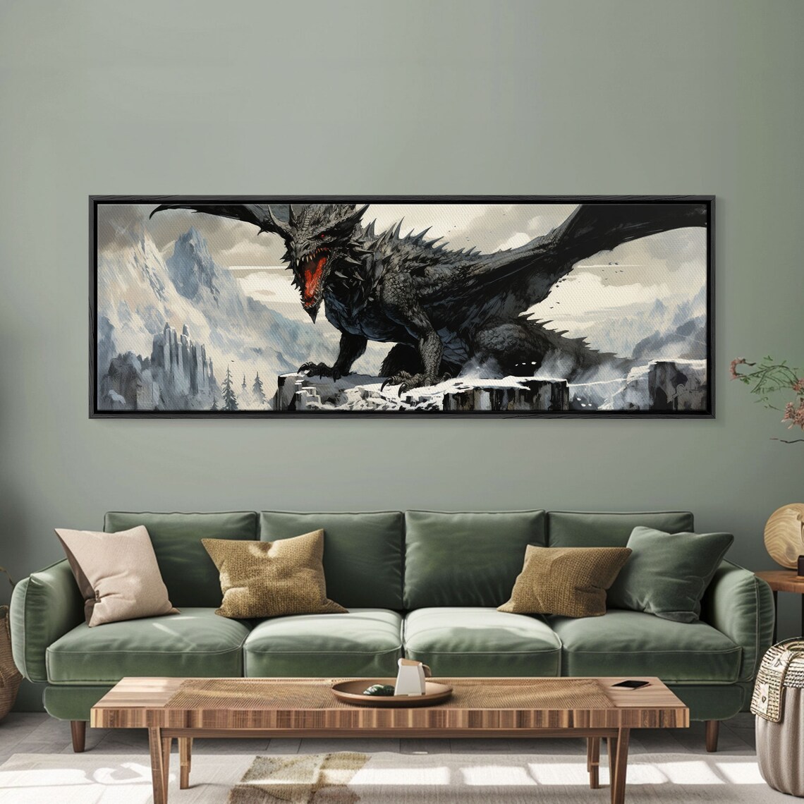 Watercolor Dragon Fantasy Painting Poster Print