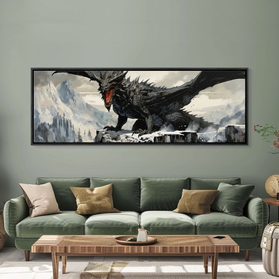Watercolor Dragon Fantasy Painting Poster Print