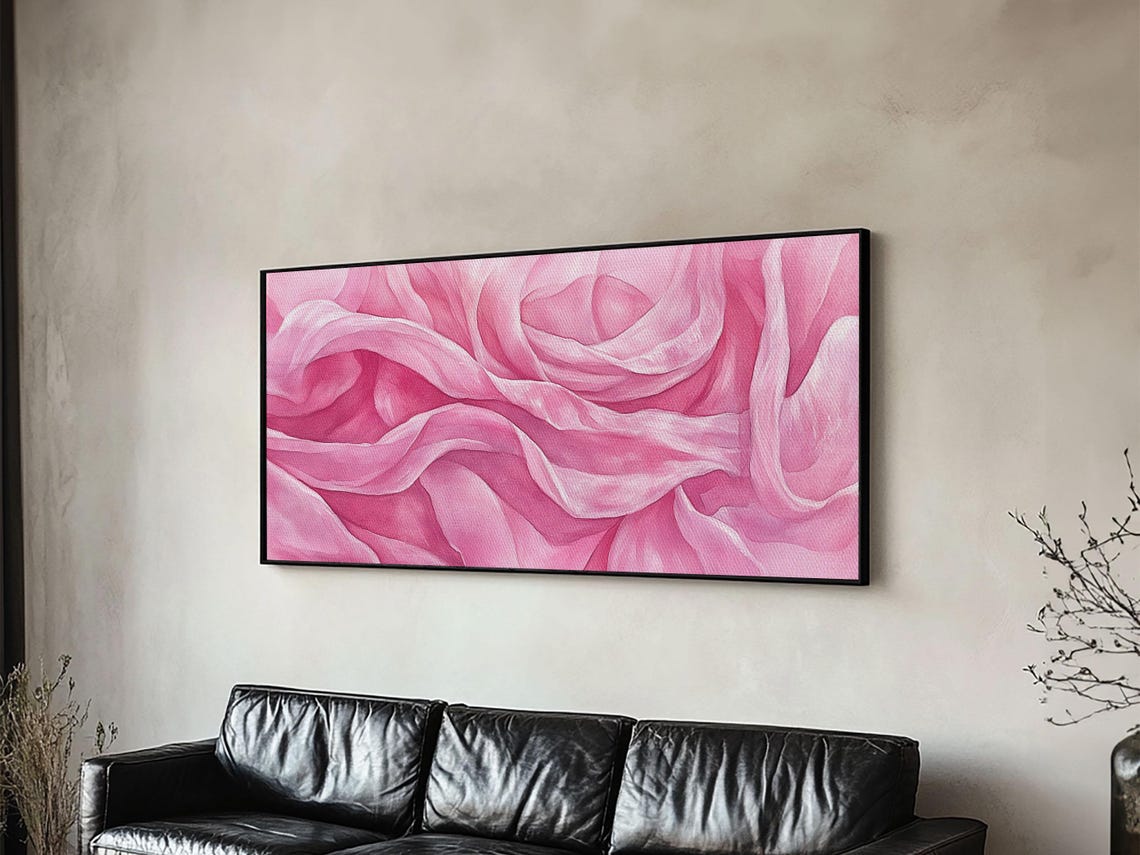 Soft Pink Rose Petals Close Up Macro Floral Watercolor Bloom Poster