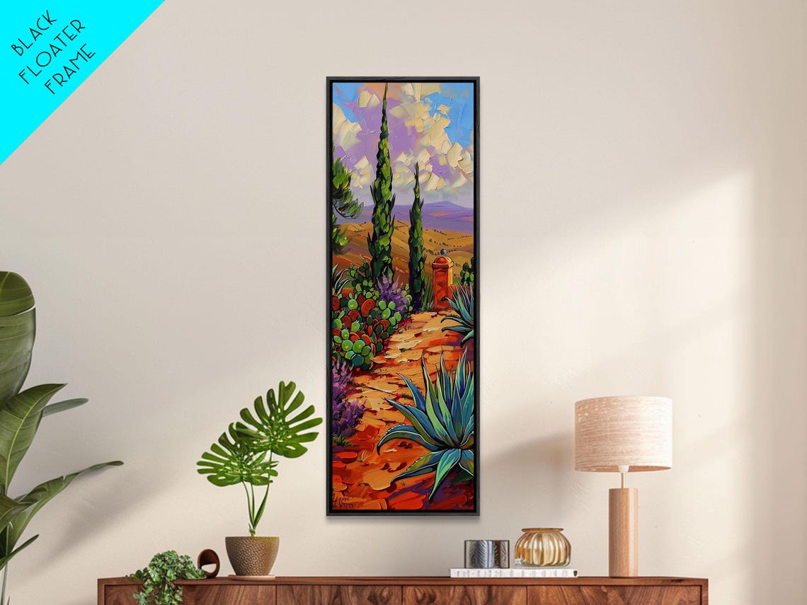 Tuscan Garden Path Cypress Trees Agave Flower Bed View Travel Poster - Image 4