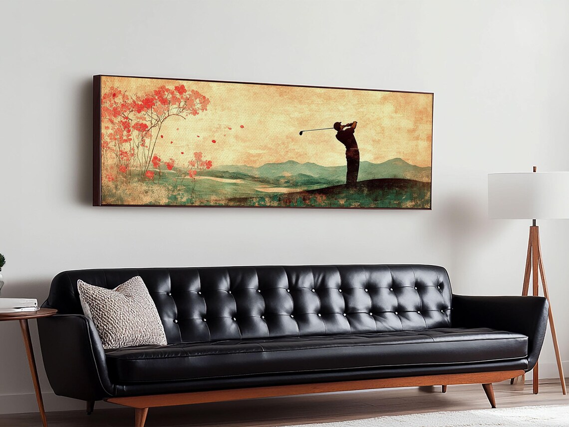 Golf Swing Elegance, Rustic Golf Art Print for Him - Image 3
