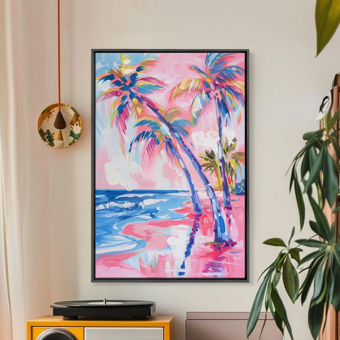 Palm Trees And Ocean Waves, Abstract Coastal Art Print - Image 5