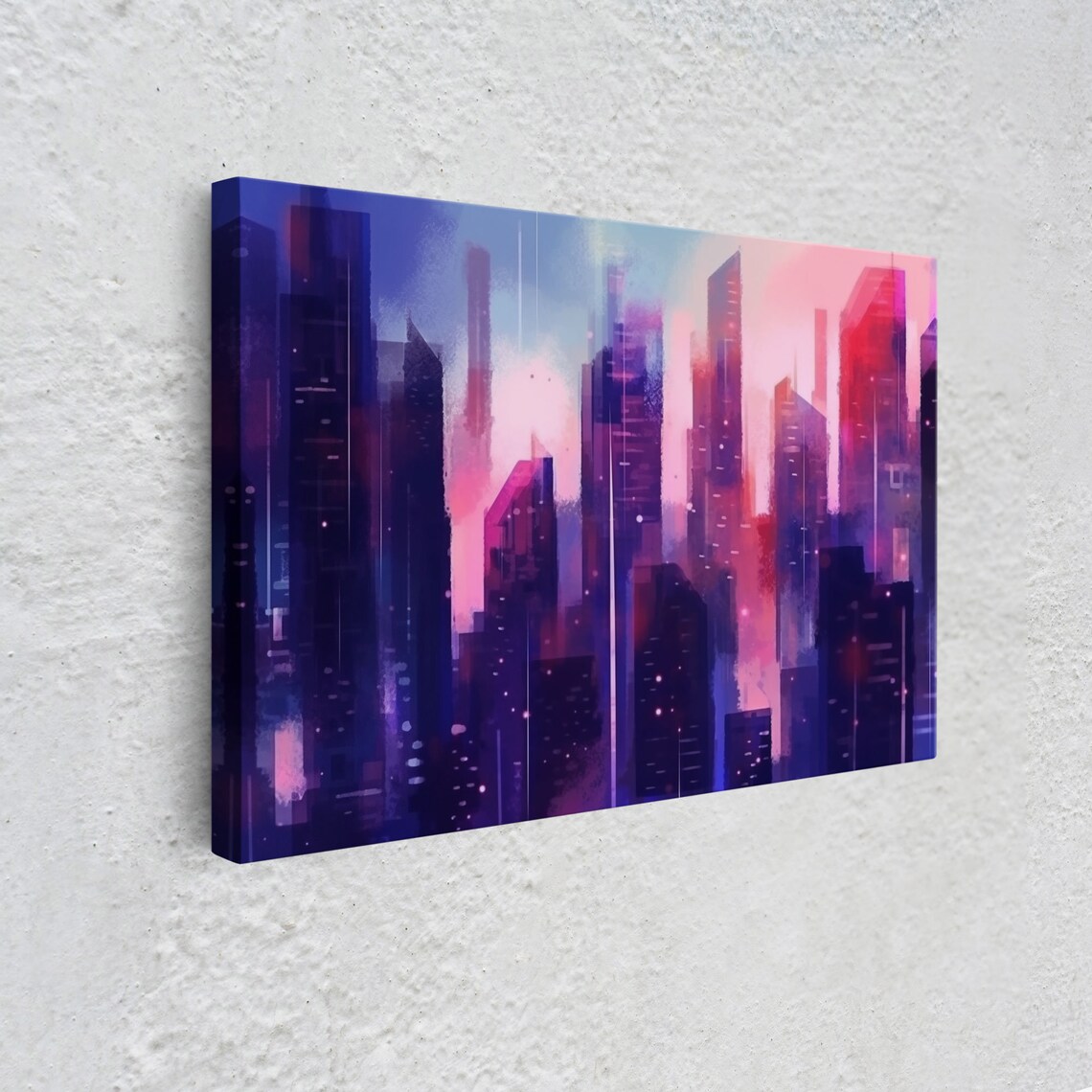 Buildings Vaporwave Style Art Print, Pop Art Watercolor - Image 4