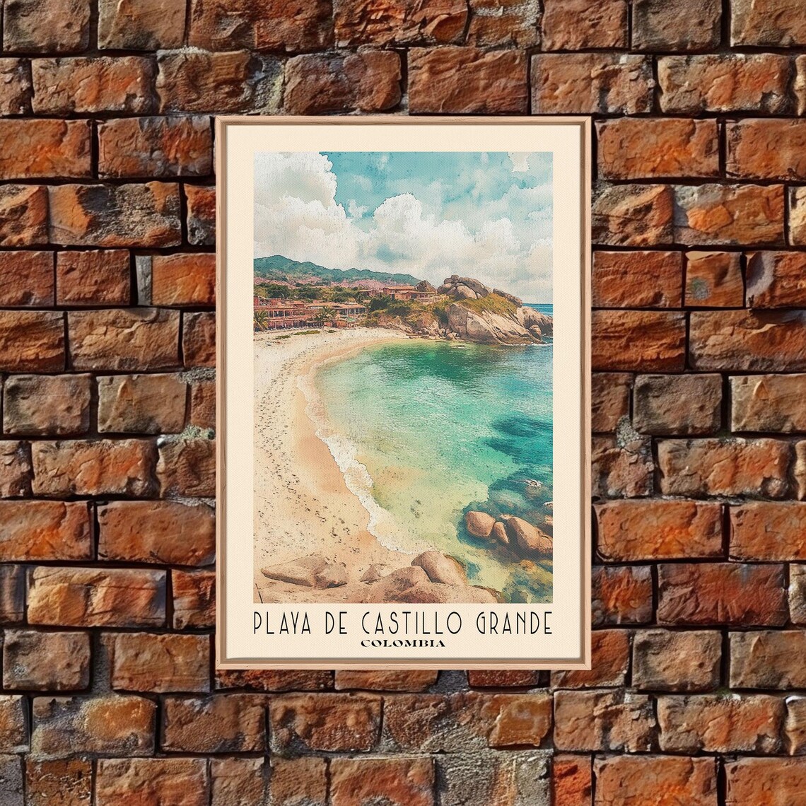 Playa De Castillo Grande Colombia Boulder Bay Village Shore Poster - Image 4