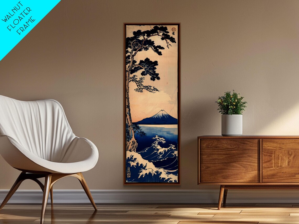 Mount Fuji Japanese Ukiyo-E Pine Tree Wall Art Print - Image 4