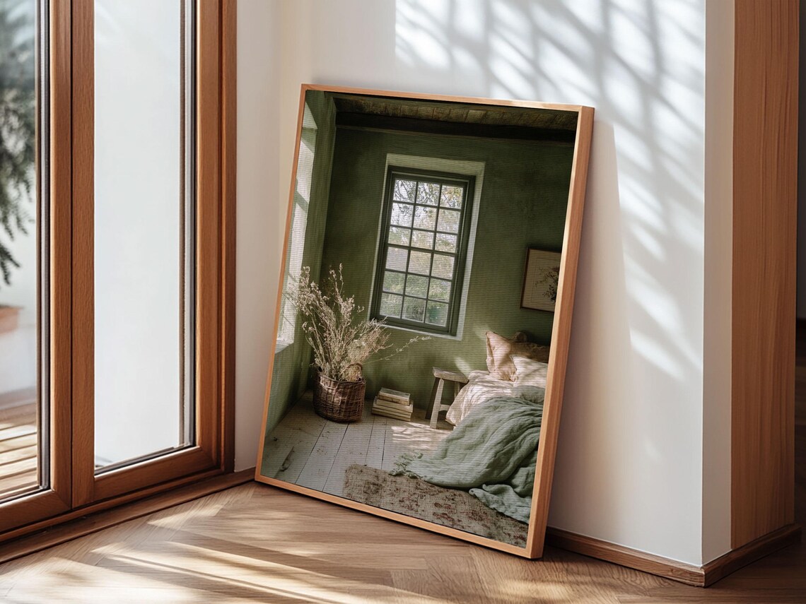 Rustic Wabi-Sabi Botanical Bedroom Wall Art Print - Image 6