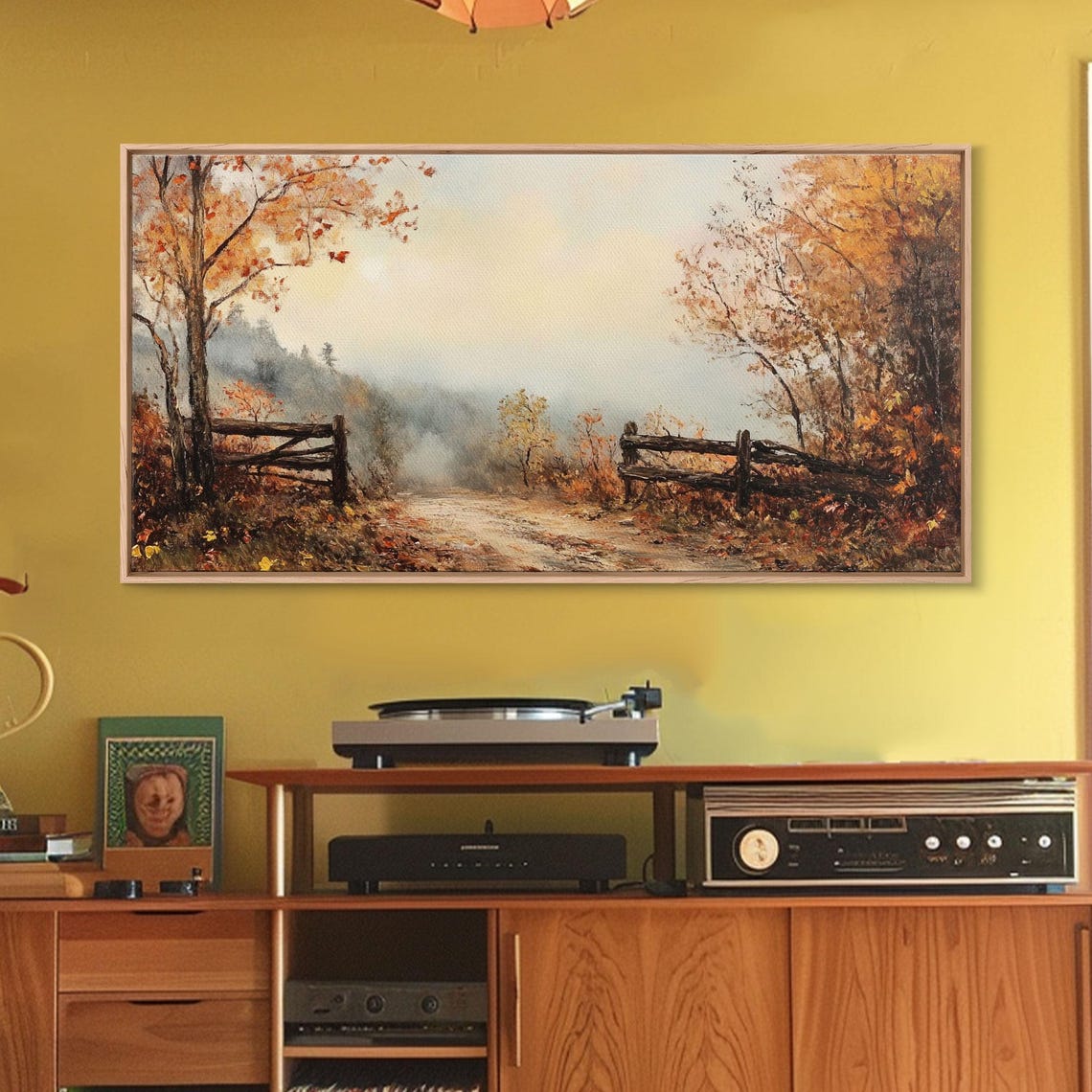 Autumn Country Road Rustic Split Rail Fence Misty Fall Woods Poster - Image 4