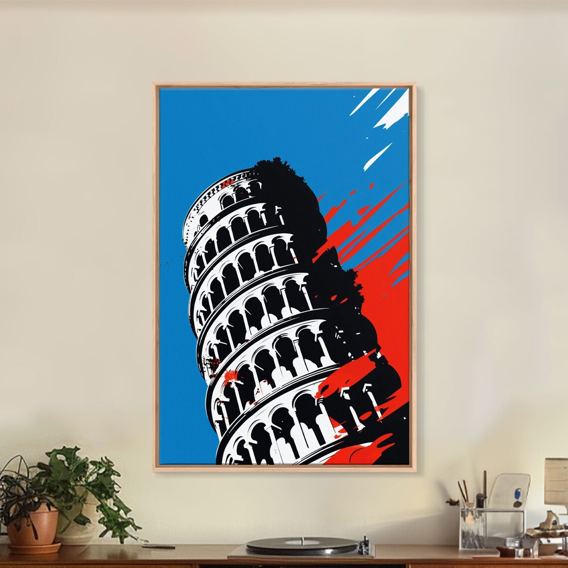 Leaning Tower Of Pisa Pop Art Style Italy Landmark Travel Poster - Image 5