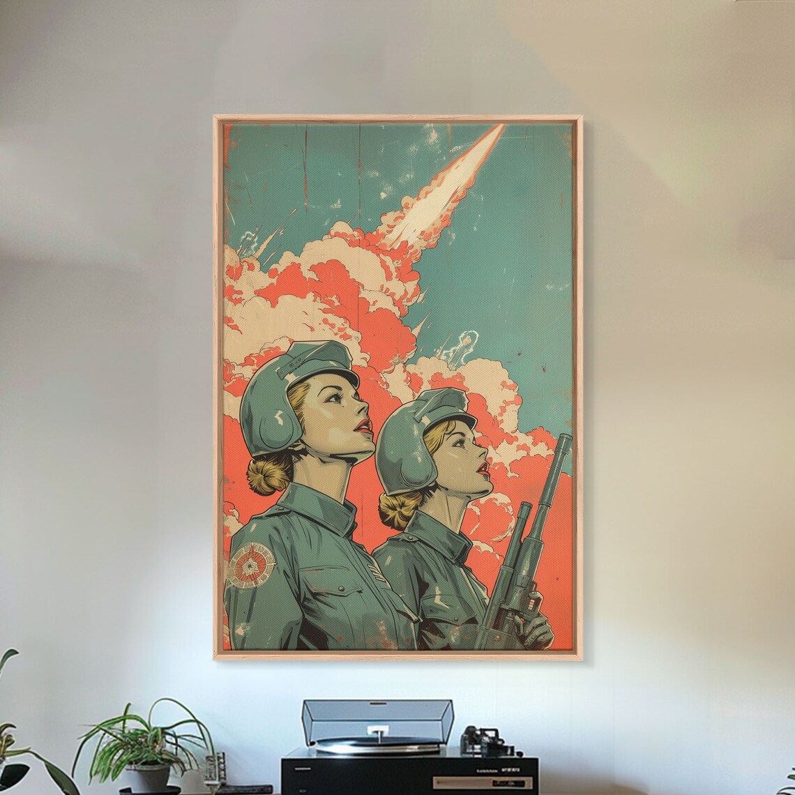 1960s Women At War Propaganda Poster, Retro Pop Art - Image 5