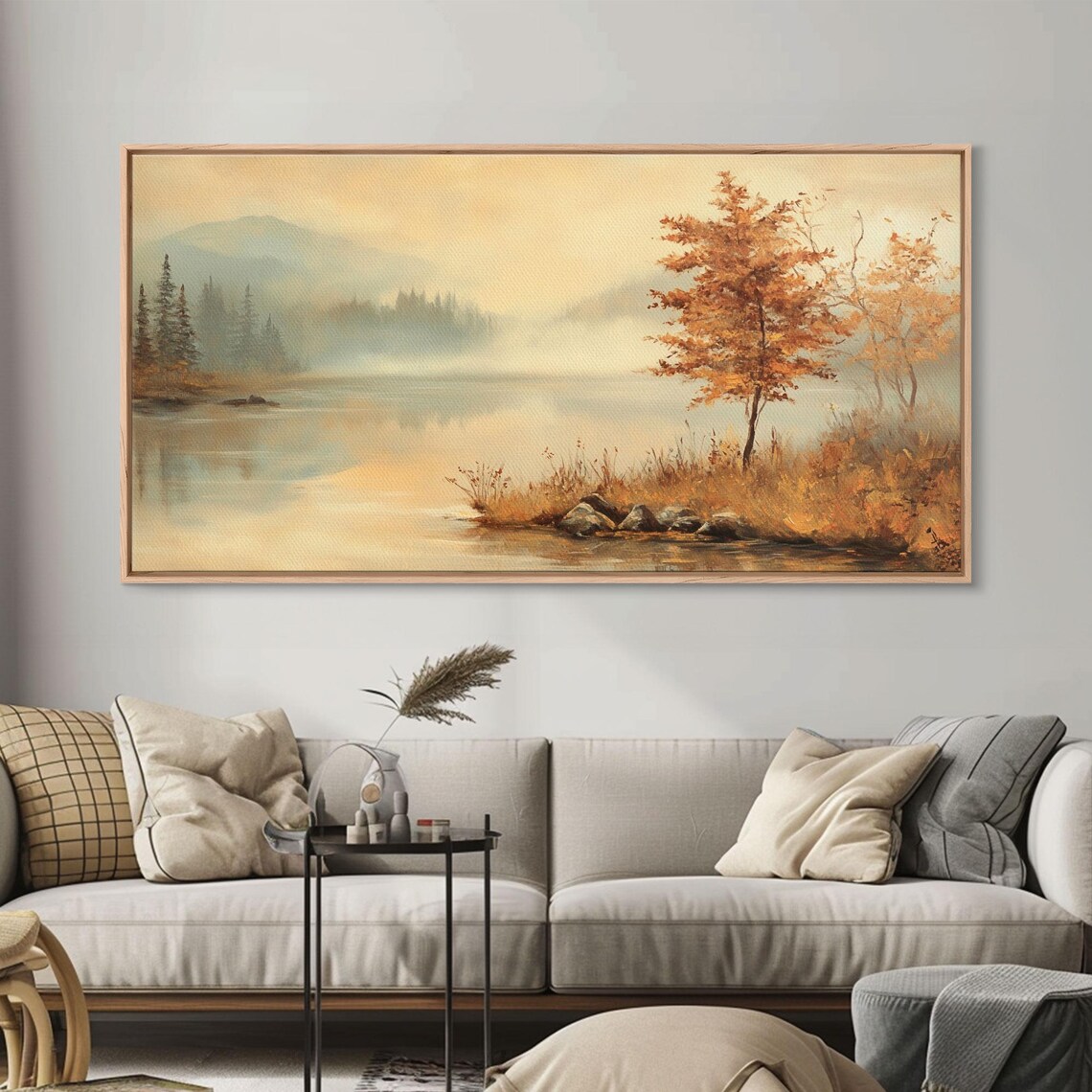 Fall In The Countryside Moody Wall Decor Framed Print Seasonal Autumn Decor - Image 3