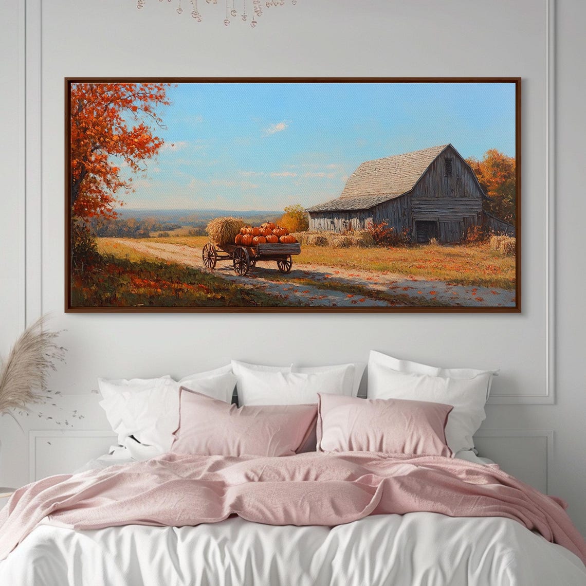 Rustic Barn Pumpkins Autumn Harvest Country Fall Farmhouse Poster